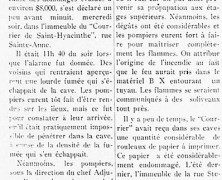 «Le Courrier ravagé par un incendie»