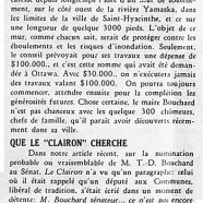«Pour Saint-Hyacinthe: 30,000$; Que « Le Clairon » cherche»