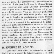 «Libéraux et communistes; M. T.-D. Bouchard ne lâche pas»