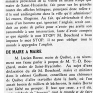 «M. Bouchard et sa ville française; De maire à maire»