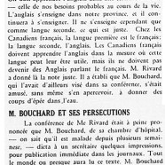 «Ne soyons pas des Anglais parlant le français; M. Bouchard et ses persécutions»