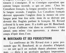 «Ne soyons pas des Anglais parlant le français; M. Bouchard et ses persécutions»