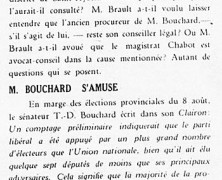 «Quelques questions; M. Bouchard s’amuse»