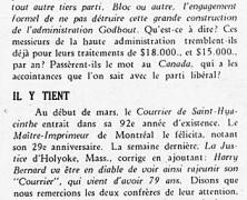 «423,00$ par semaine; Tremblent-ils déjà?; Il y tient; Quand on est généreux»