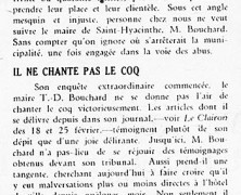 «Pour un commerce libre; Il ne chante pas le coq