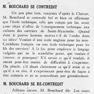 «M. Bouchard et l’enseignement technique; M. Bouchard se contredit; M. Bouchard se recontredit; M. Bouchard bafouille»