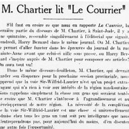 «M. Chartier lit « Le Courrier »»