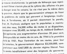 «Développements de la voirie sous l’Union nationale»