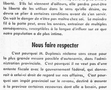 «La patrie avant le parti; Nous faire respecter»