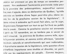 «L’Union nationale ne signera point l’arrêt de mort du Québec»