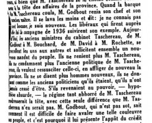 «Voilà que M. Godbout vante le crédit agricole»