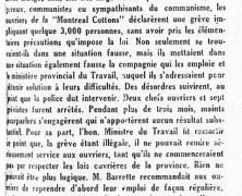 «La grève de Valleyfield»