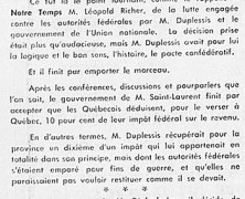 «Une victoire pour Maurice Duplessis qui ne nuira pas à John Diefenbaker»