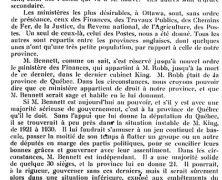 «M. Bennett et le Québec»