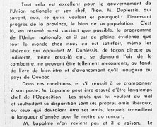 «Une heureuse nouvelle: Georges-Émile Lapalme ne démissionne pas»