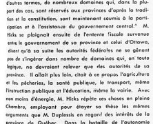 «M. Henry-D. Hicks réclame l’autonomie comme Maurice Duplessis»