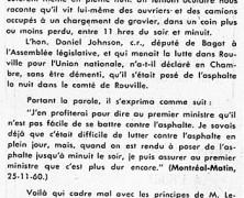 «L’honorable Daniel Jonson sort grandi de la lutte»