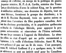 «M. Mackenzie King et la crainte»