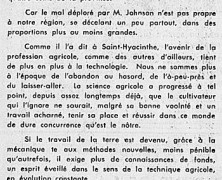 «Deux cris d’alarme qui intéressent la classe agricole»