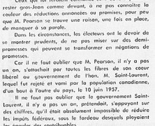 «Demi-promesses électorales de M. Lester B. Pearson»