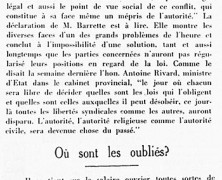 «La déclaration de l’honorable Antonio Barrette; Où sont les oubliés?»