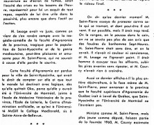 «M. René Saint-Pierre perdit par sa faute la faculté supérieure d’agronomie»