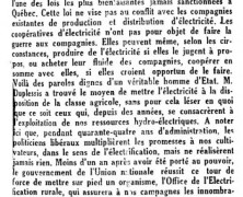 «L’honorable Maurice Duplessis et la coopération»