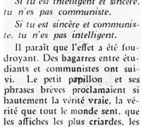 «Si tu es communiste»
