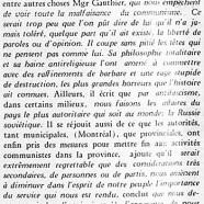 «S. E. Mgr Gauthier et le communisme»
