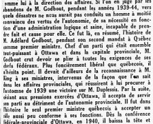 «L’honorable Maurice Duplessis, champion de l’autonomie provinciale»