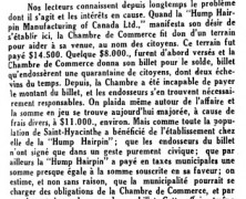 «Le bill et le billet de la Chambre de Commerce»