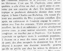 «Ne touchez pas à Duplessis»