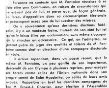 «M. Joseph Fontaine va-t-il risquer sa tête politique?»