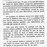 «M. Robert Michener parle à Ottawa comme Maurice Duplessis à Québec»