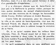 «Tous regrettent que M. René Saint-Pierre n’ait pas été nommé ministre»