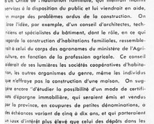 «Des suggestions importantes, en marge de l’habitation»