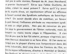 «Les syndicats catholiques et la politique»