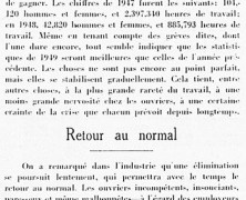 «Améliorations dans l’industrie; Retour au normal»