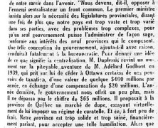 «L’honorable Maurice Duplessis soumet quelques idées fondamentales»