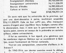 «Le gouvernement de Maurice Duplessis et l’aide à l’enseignement»