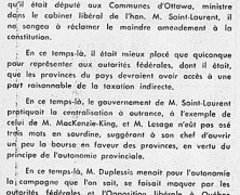 «M. Jean Lesage et la constitution, hier et aujourd’hui»