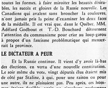 «Les tueries communistes; Le dictateur a peur»