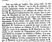 «Une lourde tuile»