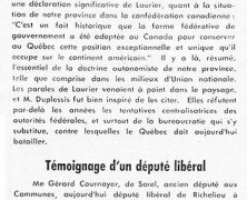 «Maurice Duplessis et Laurier; Témoignage d’un député libéral»