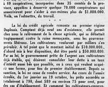 «L’Union nationale et la classe agricole»