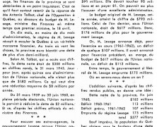 «Comment le régime de M. Jean Lesage conduit la province à la ruine»