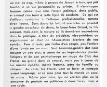 «Où sont les T.-D. Bouchard d’antan?; Pas en cause; Contradictions, de fait et de principe»