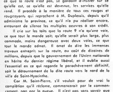 «M. René Saint-Pierre se moque de la route no 9»