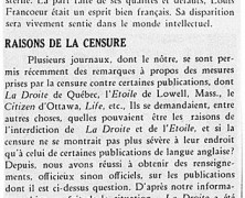 «Louis Francoeur; Raisons de la censure»