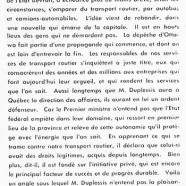 «Maurice Duplessis et le transport routier»